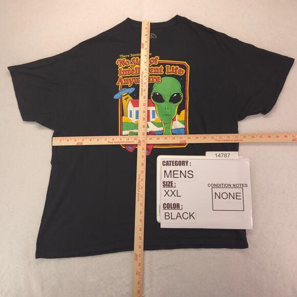 DOM Alien No Sign of Intelligent Life Anywhere T Shirt Mens Size 2XL Black - Picture 5 of 9